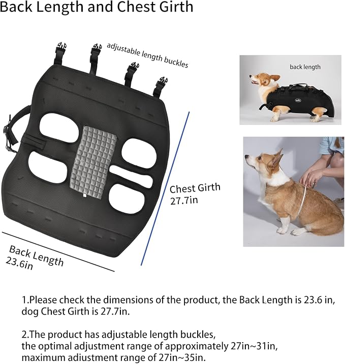 Dog Backpack Carrier for Medium Large Dogs Emergency Backpack(66-88LBS) | Old, Disabled, Joint Injuries, Arthritis, Rehabilitation Carrier Nail Trimming, Senior Dogs Up and Down Stairs, Cars