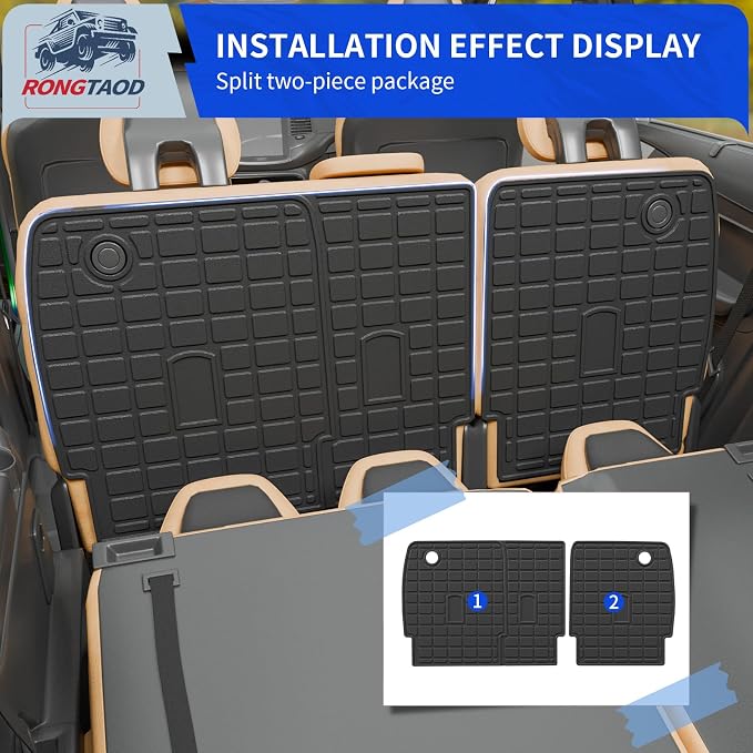 Rongtaod Back Seat Protector Compatible with 2022-2025 2026 Nissan Pathfinder 7&8 Seats Back Seat Cover Kick Mats Cargo Liner All Weather 2024 Pathfinder Accessories (2nd Row Backrest Mats)