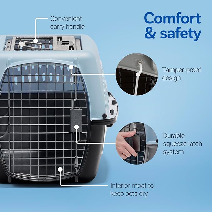 Petmate Dog Crates for Small Dogs & Cat Carriers, Two-Door Plastic Pet Kennel, Top & Front Loading, Made in USA, 24" For Pets Up To 15 lb, Pearl Tan | Plastic pet kennel made in USA, for small pups and kittens, dual entry design, great for travel and v...