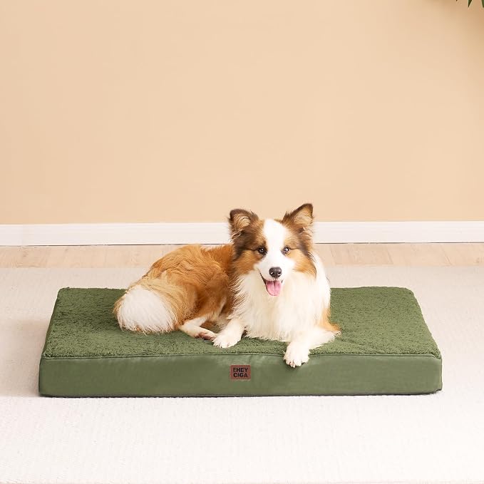 EHEYCIGA Orthopedic Dog Bed Extra Large with Removable Washable Cover, 44IN | Egg Crate Foam Support, Durable Oxford fabric, Non-Slip Bottom, Machine Washable, Soft Waterproof Plush Pet Bed Mat For Crate
