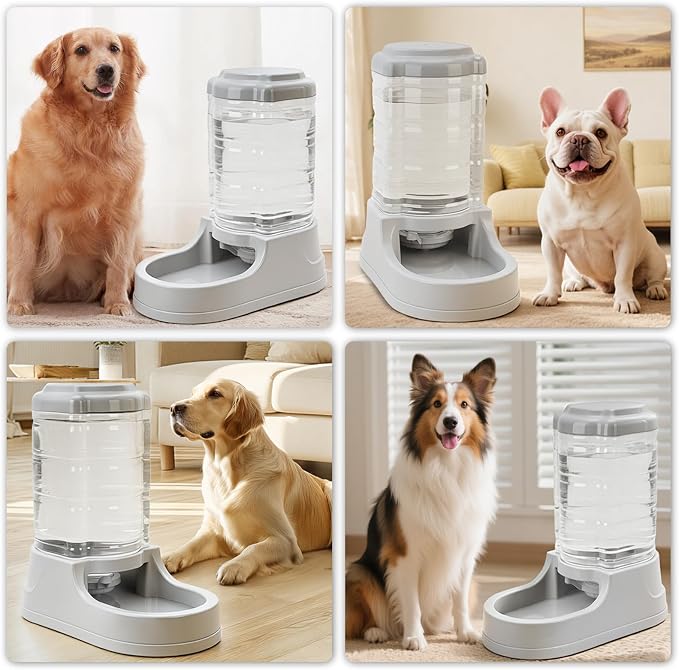 Kenond 2.5 Gallon Large Dog Water Dispenser, Automatic Gravity Water Bowl | Wide Mouth, Easy to Clean/ Gravity Filled/ Large Capacity/ Multi Pet Home