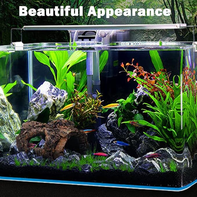 Aquarium Fish Tank Decorations,Resin Hollow Tree Trunk Ornament Bettas Fish Decor Aquarium Hideout for Shrimp Reptile and Turtle(Color:Brown)
