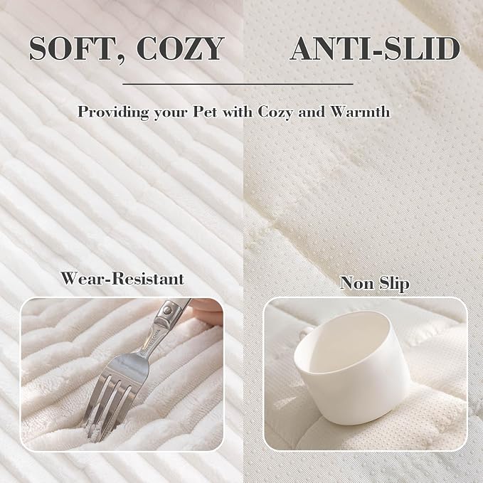 Couch Cover for Dogs Washable, Non-Slip Pet Couch Covers for Sofa, Fuzzy Dog Couch Cover Blanket for Furniture Protector (Z-White, 27.6" x 82.7"/70 x 210cm)