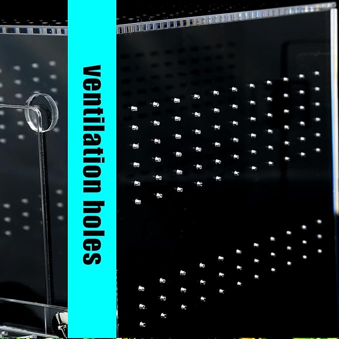 Acrylic Tarantula Enclosure Jumping Spider Enclosure with Front Opening Door 5.3 * 5.3 * 9 Inches Micro Habitat Terrarium for Small Tree Dwelling Reptiles, Spiders & Invertebrates