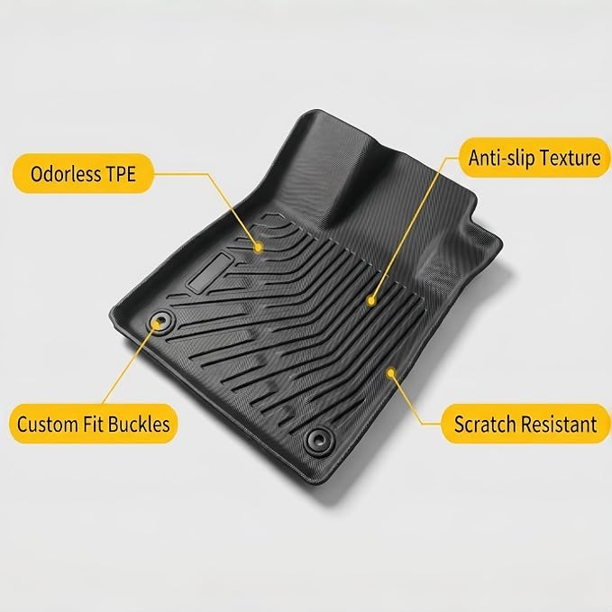 Floor Mats for 2023 2024 2025 2026 Honda Pilot, All Weather Trunk Liner TPE Trunk Mat Cargo Mat Back Seat Cover for Pilot Car Accessories (Floor Mat,2-in-1 Cargo Liner)