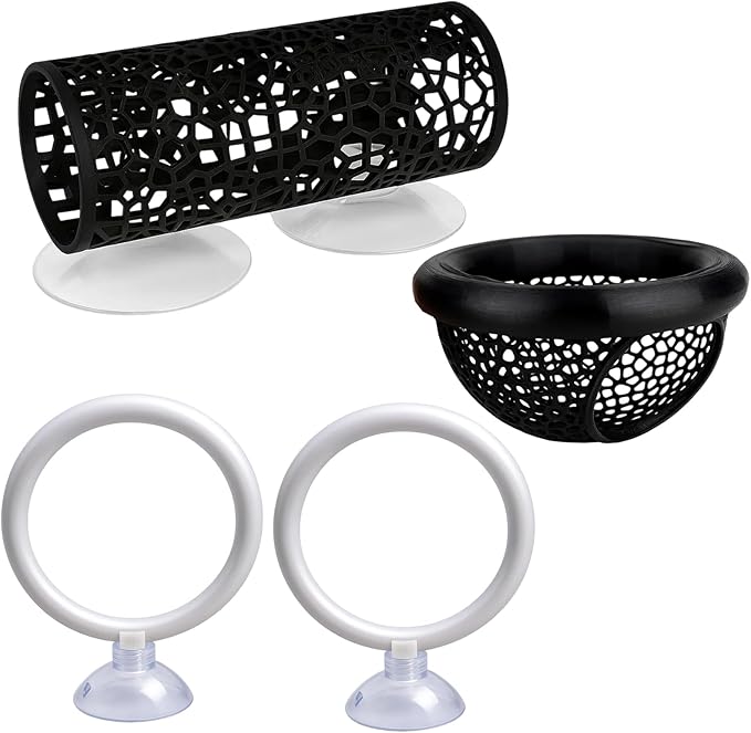 Betta Fish Toys, 4 Piece Aquarium Decor Set, Fish Tank Accessories for Stimulation and Rest
