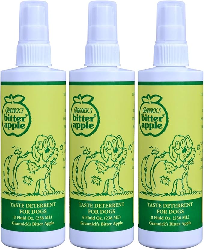 Grannicks Bitter Apple Taste Deterrent No Chew Spray for Dogs, 8oz (Pack of 3)