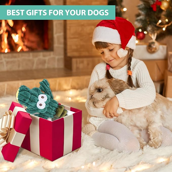 Drmstow Squeaky Dog Toys for Large Dogs, Cute Puppy Toys, Plush Stuffed Pet Dog Toys with Crinkle Paper, Interactive Tug of War Dog Toys to Keep Them Busy for Small Medium Big Dogs