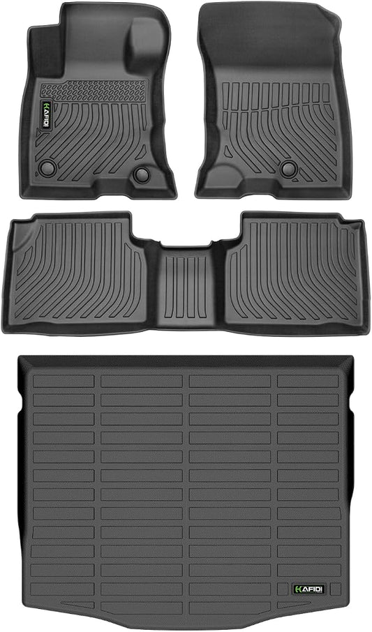 HAFIDI® All Weather Floor Mats & Cargo Liner Set Fit for Ford Escape Hybrid 2020-2025 2026 Car Mats for Escape Hybrid Floor Liners TPE Full Set Custom Accessories - Black