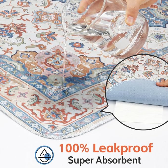 Washable Pee Pads for Dogs, 2 Pack Reusable Puppy Training Pads 40"x26" Super Absorbent Waterproof Dog Training Pads, Non-Slip Potty Pads, Whelping Pads Litter Mat Beige