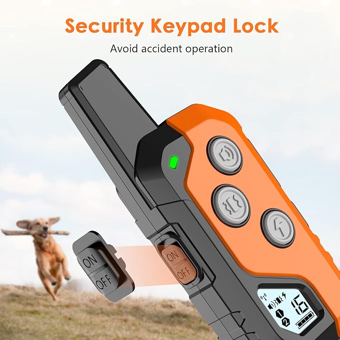 PIOUNS Shock Collar for Dogs, IP67 Waterproof Dog Training Collar with Remote, 3 Training Modes with Beep, Vibration, and Safe Static, Rechargeable for Large Medium