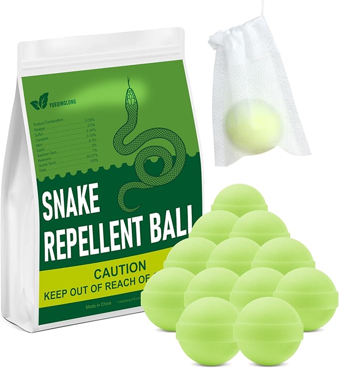 12 Pack Snake Be Gone for Yard Powerful Pet Safe,Moth Balls for Lawn Garden Camping Fishing Home to Repels Snakes and Other Pests