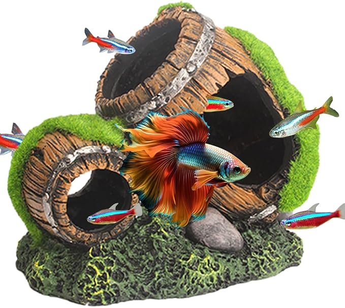 Betta Fish Cave Aquarium Hideout, Fish Tank Ornament, Aquarium Tank Decor Accessories