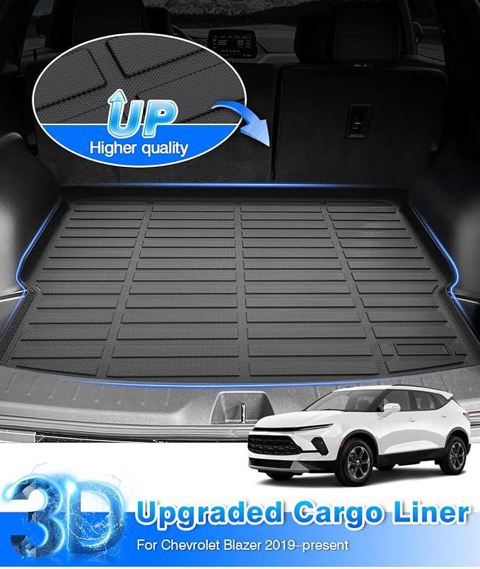 Cartist Cargo Mat Compatible with Chevy Blazer 2019-2024 2025 2026 Accessories Trunk Mat TPE All Weather Anti-Slip Odorless Cargo Liner for Blazer Accessories