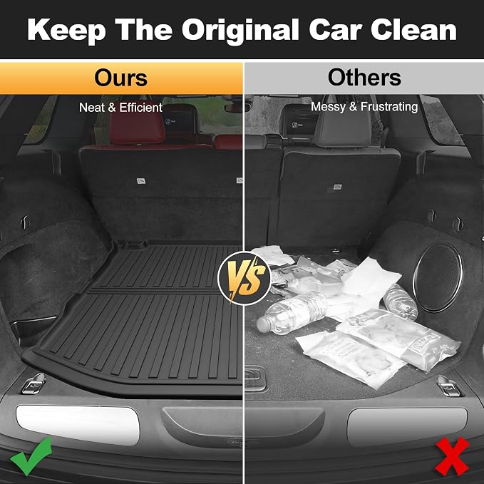 Cargo Mat Fit for 2011-2021 Jeep Grand Cherokee Rear Cargo Liner: All Weather Custom Fit TPE Automotive Trunk Liner - Grand Cherokee Trunk Mat, Black