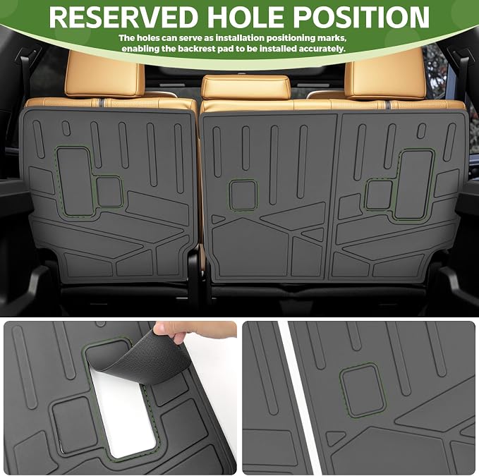 2nd Row Seat Back Mat for 2025 2026 Toyota 4Runner 5&7 Seats, Kick Mats Rear Backrest Cover All Weather TPE Protector Cargo Liner Accessories
