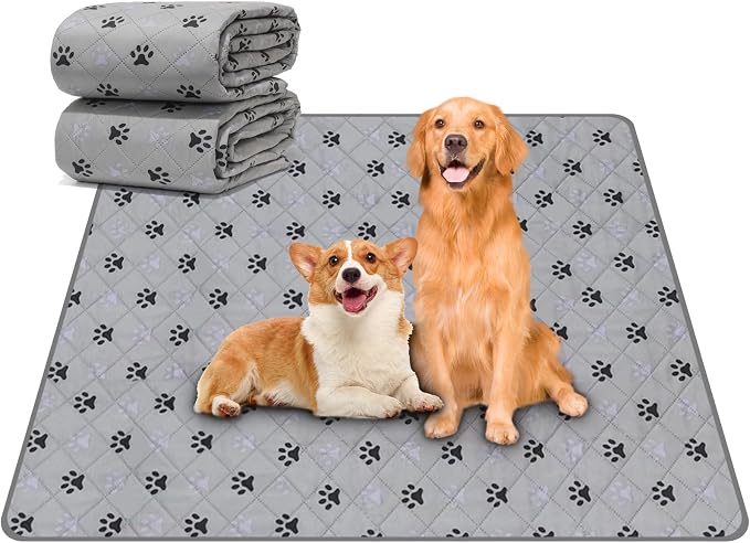 2 Pack 36"x 41" Waterproof Non Slip Wee pad，Reusable Washable Pee Pads for Dogs，Absorbent and Leakproof Training Mats for Potty, Bed, Sofa, Potty Training