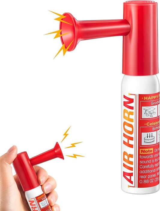 1 Pack Mini Air Horn for Personal Safety, 0.88 Oz Stadium Air Horn Prank, Portable Blow Noise Maker for Sporting Events, Football Games, Dogs, Party, Birthdays,Graduation Mini Noisemakers (Red)