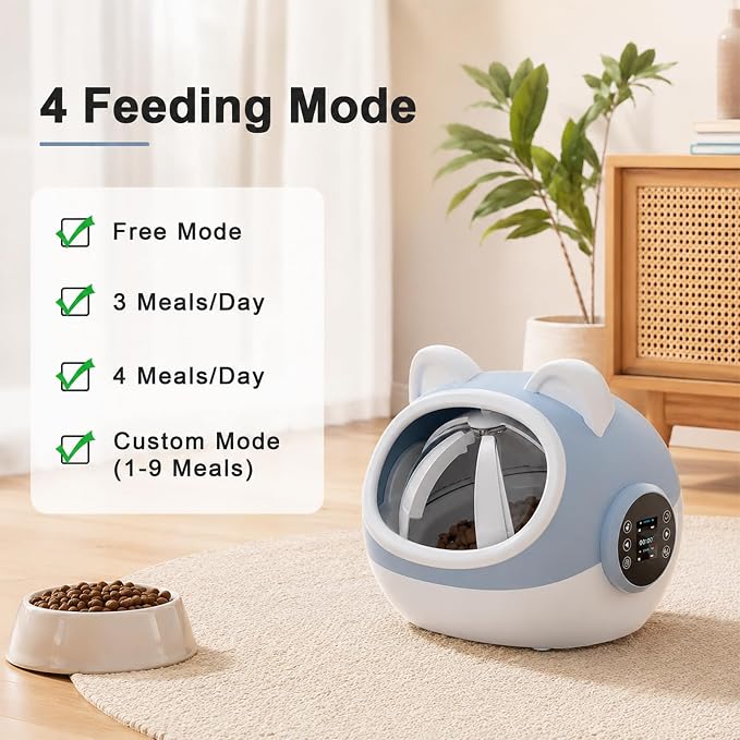 RFID Smart Pet Feeder with Dual Collar Tags – Automatic Food Bowl with Scheduled Feeding Times, LCD Display, Voice Recorder, Supports Wet & Dry Food for Multi-Pet Households