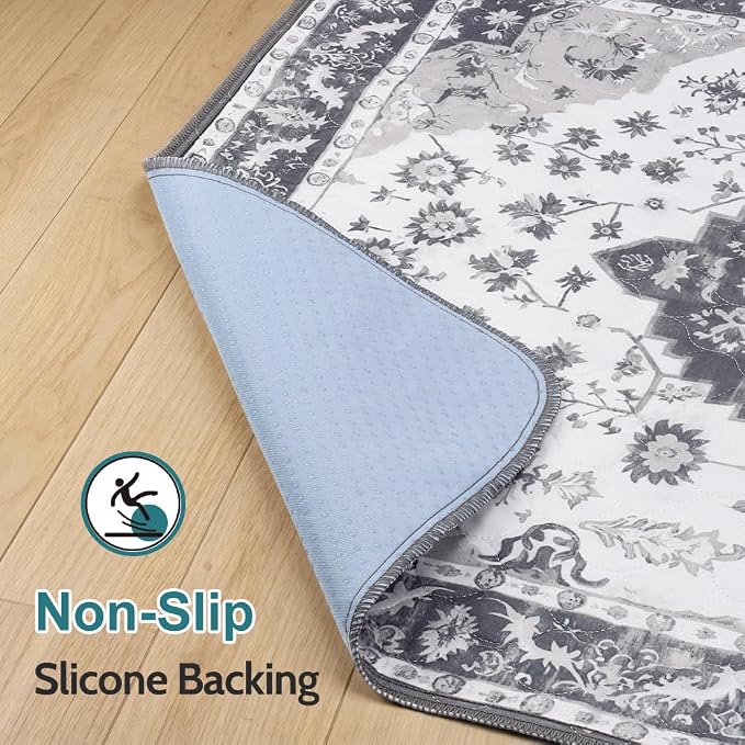 Washable Pee Pads for Dogs, 2 Pack Reusable Puppy Training Pads 60"x48" Super Absorbent Waterproof Dog Training Pads, Non-Slip Potty Pads, Whelping Pads Litter Mat Light Grey Medallion
