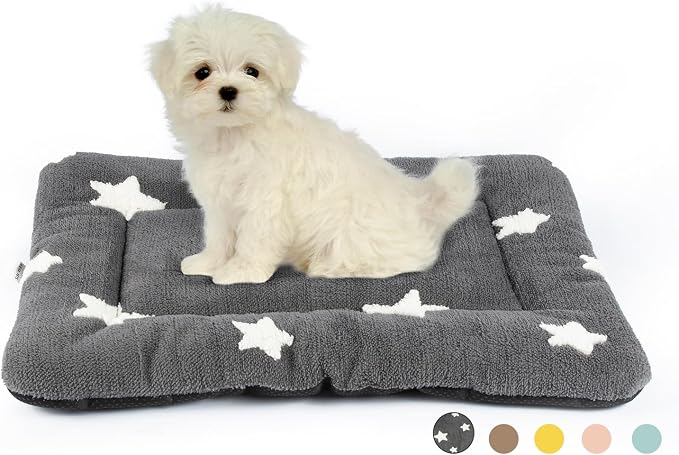 Mora Pets Dog Crate Pad Kennel Bed Crate Mat for Small Dogs Washable Cute Star Pet Bed for Dog Cage Ultra Soft Flat Puppy Cat Kitten Pillow Cushion for Sleeping Anti-Slip Grey 24 x 18 | Soft Dog Cat Bed Mat, Puppy Crate Pad for Dog Cages Cozy Sleeping ...