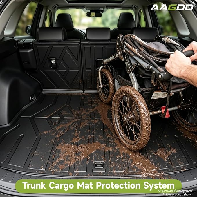 Cargo Trunk Mat with Backrest Mats for Toyota RAV4 2019-2025 (Include Hybrid),All Weather Protection TPE Heavy Duty Cargo Liner RAV4 Accessories,Black