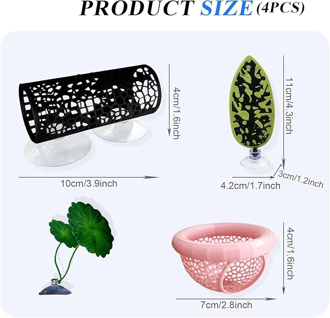 4 Pcs Betta Fish Tank Accessories, Hammock Decorations with Aquarium Decor, Suitable for Betta Fish Toys and Betta Hobbyists
