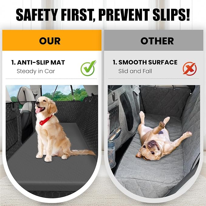 Dog Car Bed for Back Seat Cover with Supportive Foam, Small | Pet Mat Cushion for Car Backseat Extender with Removable Cover, Common Size for Sedan, SUV & Truck, Easy Clean