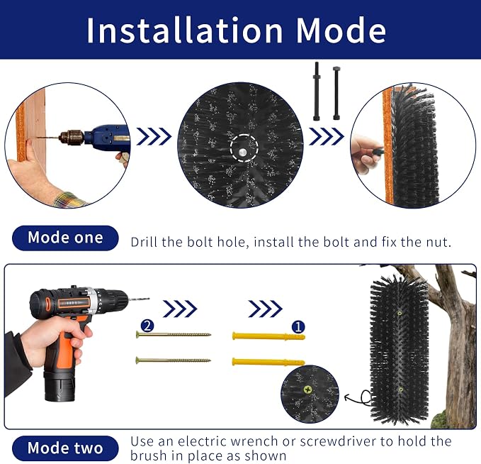 Livestock Scratching Brush Goat Scratcher Brush Full Massage Grooming Tool with 8 Screws for Cow,Cattle,Cow,Sheep, Horses,Pigs