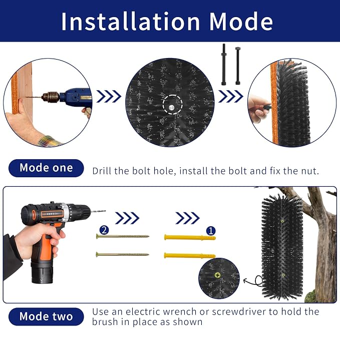 4PCS Livestock Scratching Brush Goat Scratching Tool Post Massage Grooming Brush with 8 Screws for Animals Back Scratcher Itch Brushes for Cattle, Sheep, Horses, Pigs,Cow (4, Black)
