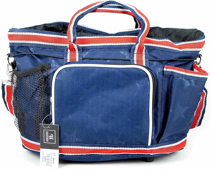 Jeffers Poplar Head Grooming Bag – Horse Grooming Organizer Tote with Pockets for Brushes, Tools, Clippers, Shampoo, Detangler – Stable Barn Kit Carrier for Horses, Pets, Livestock, Allegiance