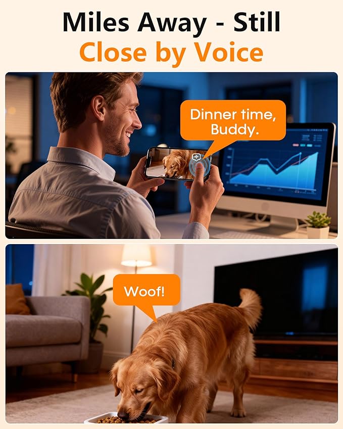 Automatic Dog Feeder Large Breed: 12L/50 Cups with HD 1080P Camera - 5G WiFi Anti-Clog Timed Dog Feeder for Golden Retriever Busy Owners by UTCG