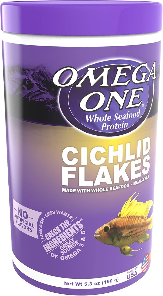 Omega One Cichlid Flakes, 5.3 oz
