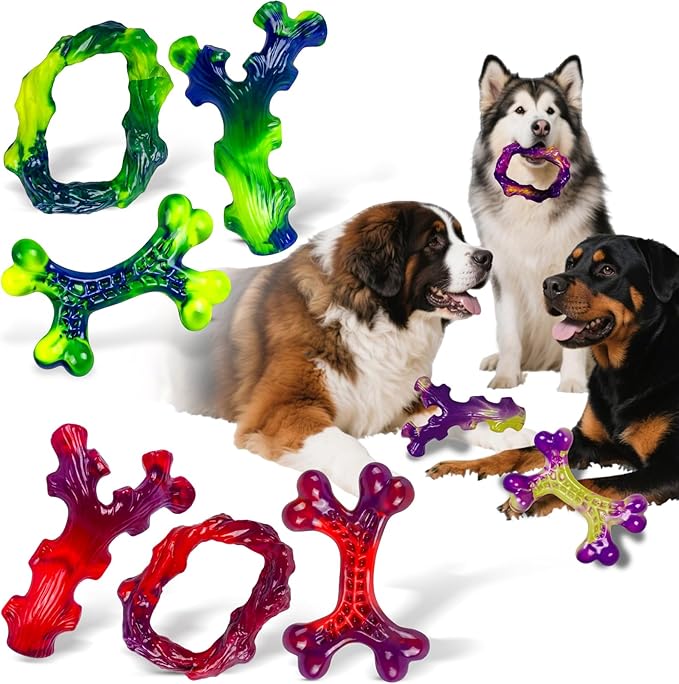 Lot de 9 jouets indestructibles pour chiens masticateurs agressifs, jouets à mâcher durables pour grands chiens, jouet pour chien destructeur de grande race, un super ensemble pour le bonheur de tous les chiens