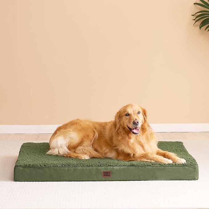 EHEYCIGA Orthopedic Dog Bed Extra Large with Removable Washable Cover, 44IN | Egg Crate Foam Support, Durable Oxford fabric, Non-Slip Bottom, Machine Washable, Soft Waterproof Plush Pet Bed Mat For Crate