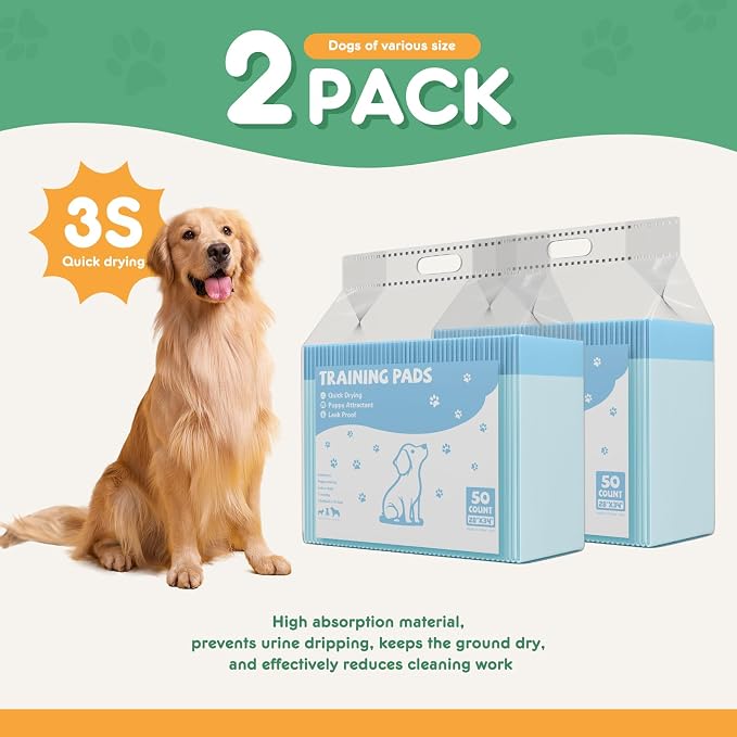 DUMOS 500 Count Puppy Dog Pads, Disposable Dogs Potty Pee Training Pads | 6-Layer Super Absorbency, Disposable Pet Leakproof Quick Drying, 22"×22"× Regular Size