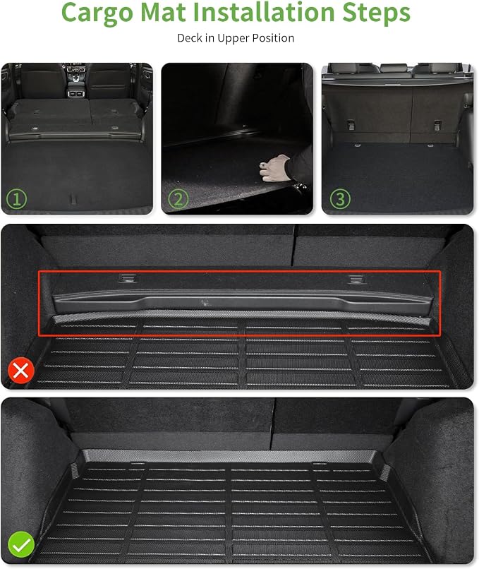 HAFIDI® Car Mats & Cargo Liner Set Fit for 2017-2022 Honda CRV Floor Mats for CRV All Weather Floor Liners TPE Automotive Accessories (NOT for Hybrid) (Cargo Liner Only for Upper Position) - Black