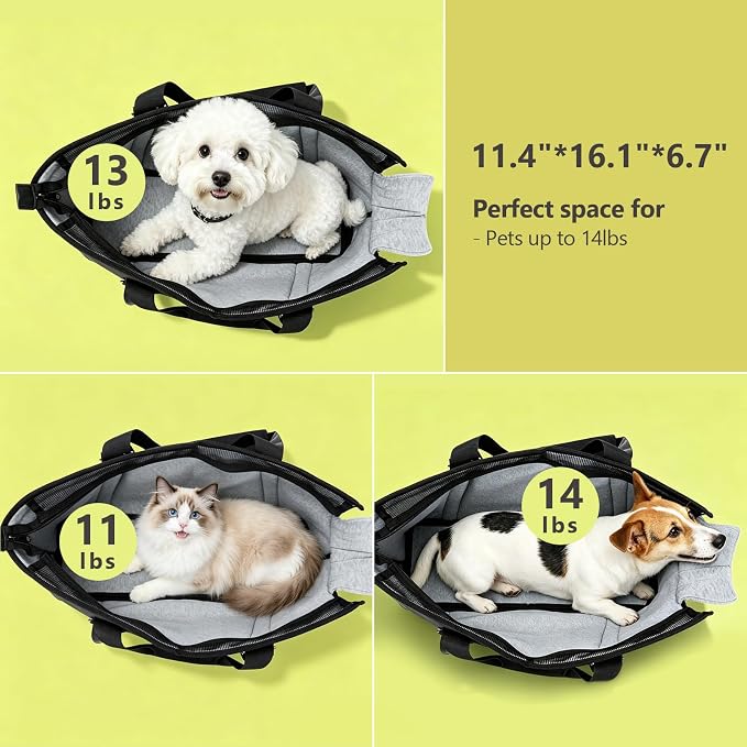 Ownpets Small Dog Pet Purse Carrier for Travel Vet Shopping, Up to14 lbs | small, storage pockets, travel vet shopping, small pets