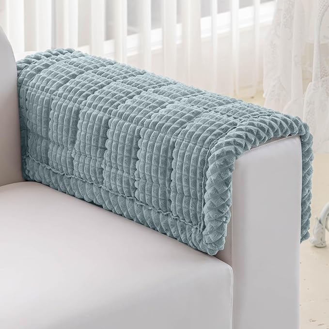 Couch Cover for Dogs Washable, Non-Slip Pet Couch Covers for Sofa, Fuzzy Dog Couch Cover Blanket, Thick, Soft, Plush Couch Cushion Covers for Sofa Protector (Blue Gray, 27.6" x 27.6"/70 x 70cm)