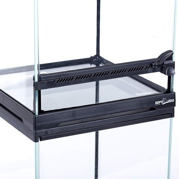 REPTIZOO Mini Reptile Glass Terrarium Tank 8"x8"x8", Front Opening Door Full View Visually Appealing Mini Reptile or Amphibians Glass Habitat