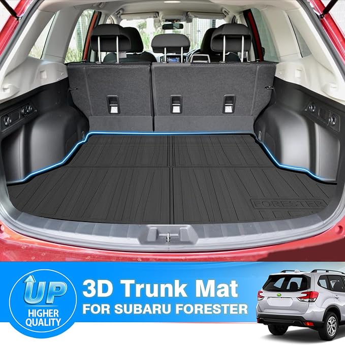 Powerty Trunk Mat for 2019-2024 Subaru Forester Accessories Cargo Liner Without Subwoofer All Weather TPO Rear Trunk Liner (Not Fit Models with Subwoofer on Trunk Side)