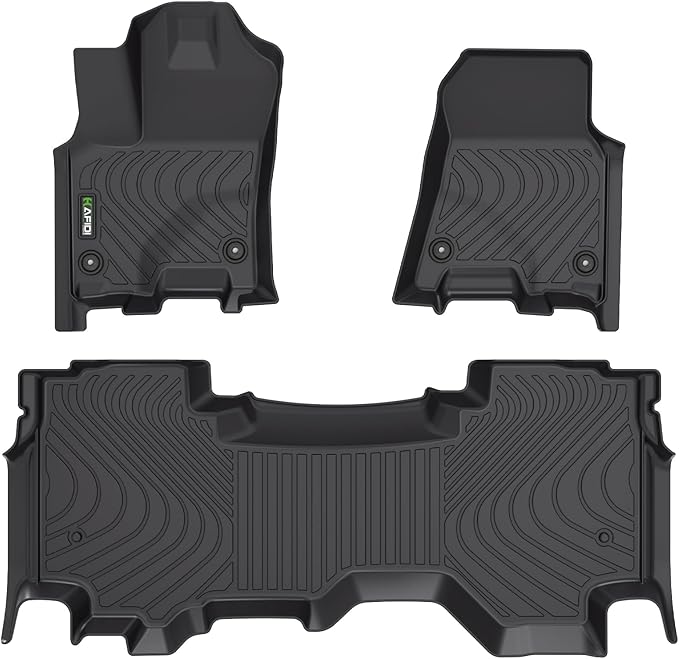 HAFIDI® Floor Mats Fit for 2025 2026 Dodge Ram 1500 Quad Cab Bench, All Weather Protection TPE Anti-Slip Automotive Floor Liners, Fits 1st & 2nd Row Full Set Custom Accessories, Black