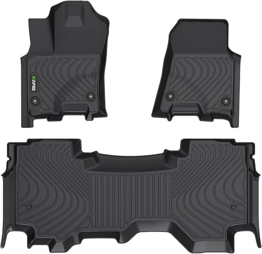 HAFIDI® Floor Mats Fit for 2025 2026 Dodge Ram 1500 Quad Cab Bench, All Weather Protection TPE Anti-Slip Automotive Floor Liners, Fits 1st & 2nd Row Full Set Custom Accessories, Black
