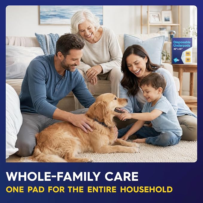 PULP Chucks Pads Disposable Adult 36 x 36 | 50 Underpads | Extra Large Absorbent Incontinence Bed Pads | Pee Pads for Adults, Kids, Elderly & Babies | Waterproof & Leakproof | Dog Pads
