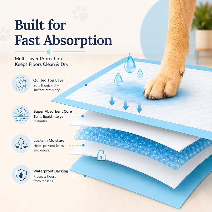 Boscute Super Absorbent & Leak-Proof Jumbo Size 36"x36" Pet Training Dog Pee Pads, Thicken Quick Dry Disposable Puppy Pee Pads, Potty Training Pads for Dogs Cats, Rabbits