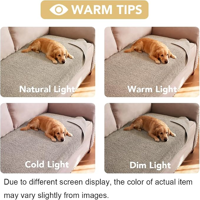 H.VERSAILTEX Non Slip Pet Couch Cover Chenille Dog Bed Protector Thick Soft Sofa Slipcover Pet Friendly Washable Couch Cushion Covers for Pets (40" x 50", Island Fossi)