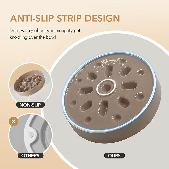 Havniva Dog Bowls Slow Feeder, Ceramic Slow Feeder Dog Bowls for Fast Eater | 1.6 Cups Dog Food Bowl Puzzle Feeder, Slow Feeding Bowls for Medium Breed, Non-Slip Base, Anti-Choking