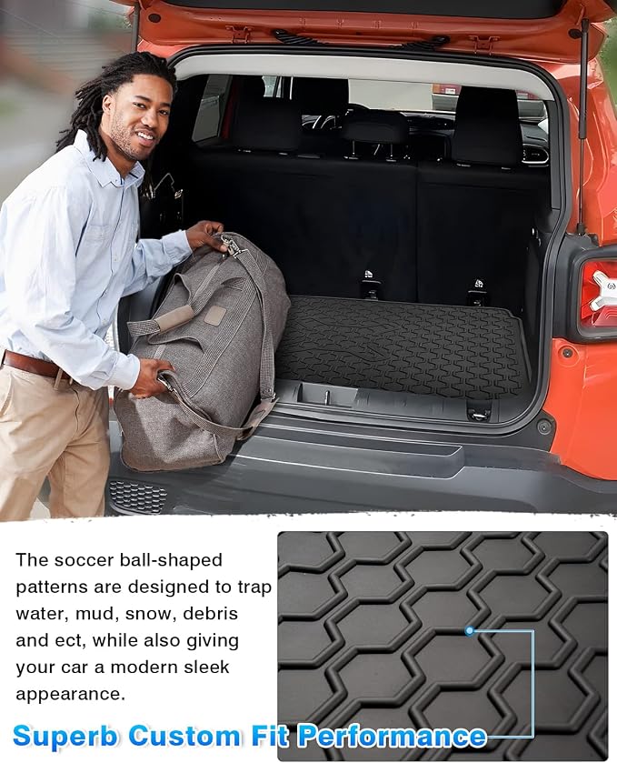 Cartist Cargo Liner Compatible with 2015-2024 Jeep Renegade Trunk Mat Car Rear Boot Liner Black