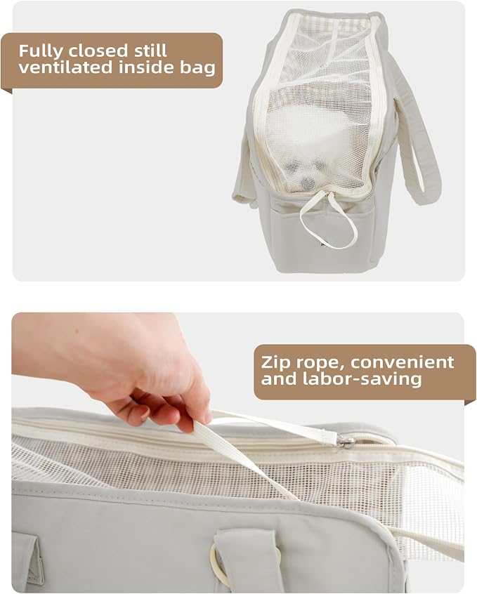ONECUTE Dog Carrier for Small Dogs Rabbit cat with Large Pockets, Cotton Bag, Dog Carrier Soft Sided, Collapsible Travel Puppy Carrier (Grey, 17" L x 7.5" W x 12" H)