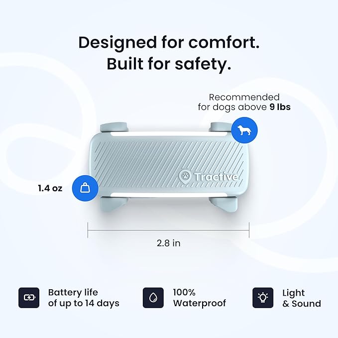 Tractive Smart Dog GPS Tracker with 6 Month Subscription | Live Pet Tracker with Virtual Fence | Vital Signs Monitoring of Heart & Respiratory Rate | Bark Monitoring | Dog Collar Attachment (Mint)